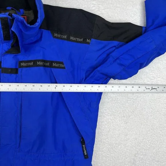 Marmot Jacket Mens Medium Blue Gore-Tex Pro Shell Full Zip Mesh Lined Outdoors‎
